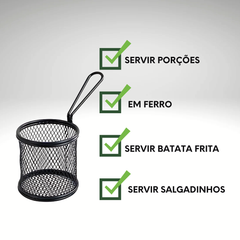 Cesto de Servir em Ferro Preto - A Gourmet