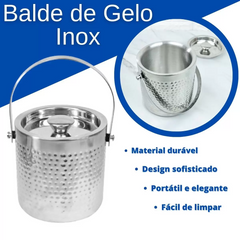 Balde de Gelo em Aço Inox 1680ml Casita