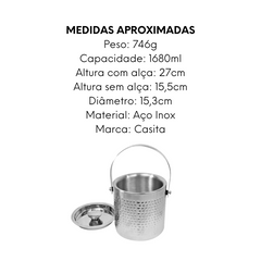Balde de Gelo em Aço Inox 1680ml Casita