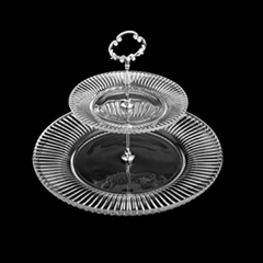 Baleiro Porta Doces 2 Andares em Vidro Lyor