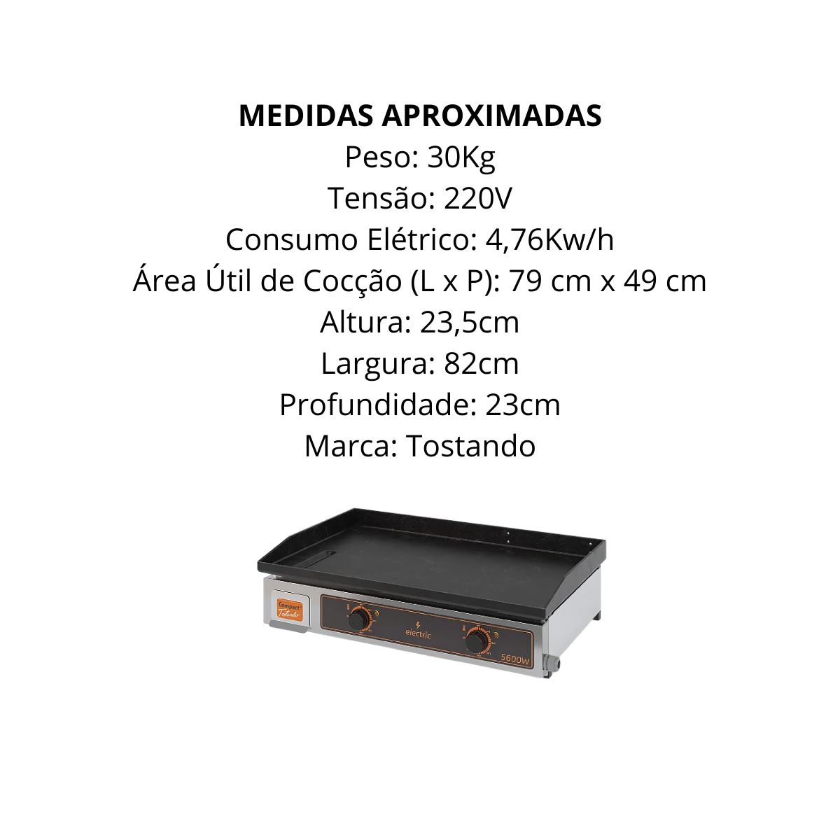 Chapa Para Lanches Bifeteira 80cm - A Gourmet