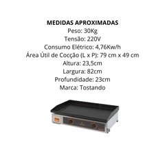 Chapa Para Lanches Bifeteira 80cm - A Gourmet