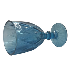 Taça Agua Diamond em Azul Vidro A Gourmet