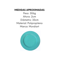 Sousplat Azul 33cm de Polipropileno GZT