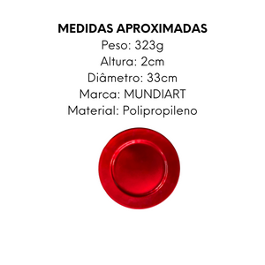 Sousplat Redondo Vermelho - A Gourmet
