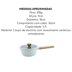 Panela Antiaderente Cinza Revestimento em Cerâmica - A Gourmet