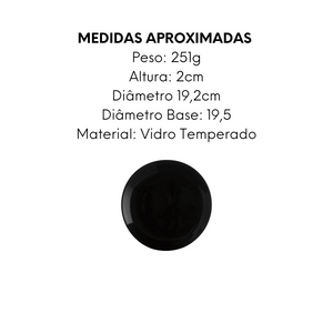 Prato de Sobremesa Meridional preto Redondo - A Gourmet
