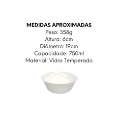 Tigela Meridional de Vidro Temperado 750ml - A Gourmet