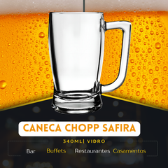 Caneca Chopp Safira 340ml Vidro - A Gourmet