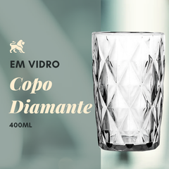 Copo Diamond 400ml de Vidro - A Gourmet