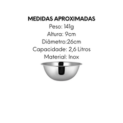 Tigela Bowl Fundo de Aço Inox - A Gourmet