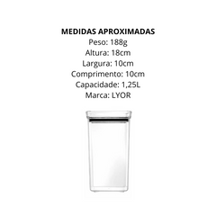 Pote Hermético Lyor 1,25L de Poliestileno - A Gourmet