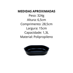 Assadeira Preta de Polipropileno 1,3L - A Gourmet