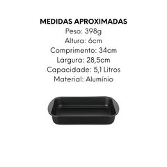 Assadeira Funda N34 de Aluminio - A Gourmet