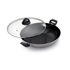 Panela Wok N32 Antiaderente de Aluminio Com Tampa Nacional