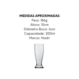 Copo de Vidro Chopp Munich 200ml Nadir