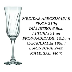 Taça de vidro Champange Lirio 195ml Nadir