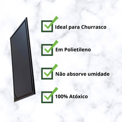 Placa de Corte Preta Para Churrasco 50cm - A Gourmet