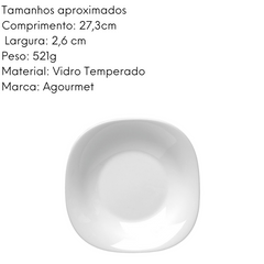 Prato Raso Quadrado Vidro Temperado Original