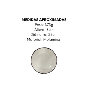 Prato Jantar Melamina Siena 28cm - A Gourmet