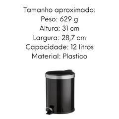Lixeira Plastica com Pedal 1,2L Viel