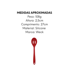 Colher Perfurada de Silicone Vermelha 27cm - A Gourmet