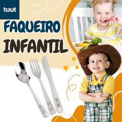 Faqueiro Infantil em Aço Inox 3 peças - A Gourmet