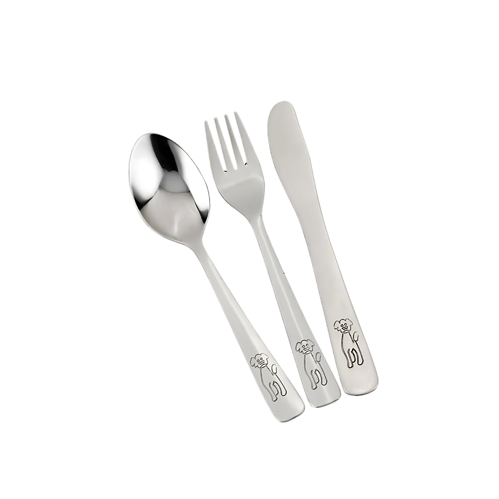 Faqueiro Infantil em Aço Inox 3 peças - A Gourmet