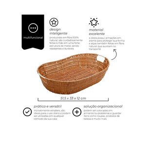 Cesto Oval Claro Com 50cm - A Gourmet