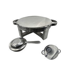 Rechaud Redondo Para Assadeiras em aço inox - A Gourmet