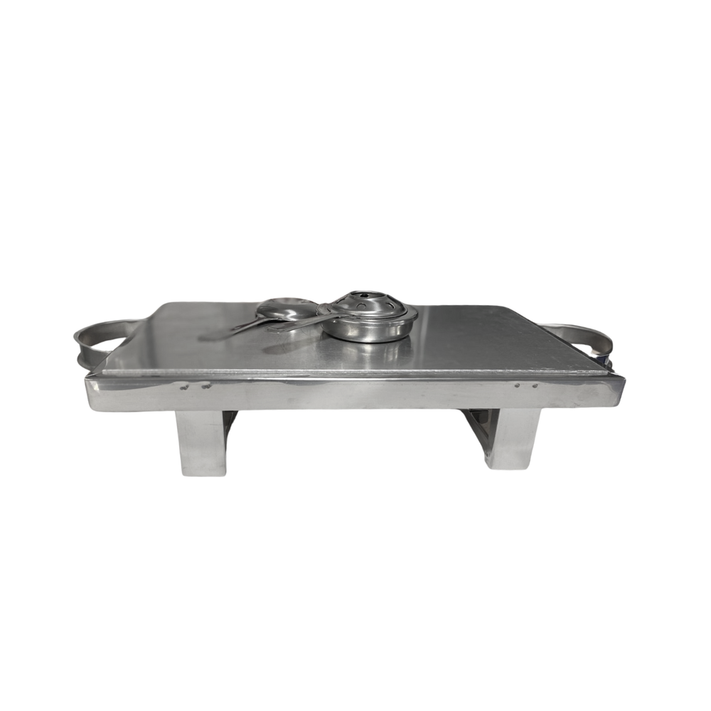 Rechaud Retangular placa de aço inox - A Gourmet