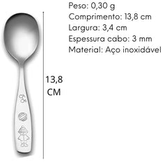 Jogo Talher Infantil Inox Hercules C/ Caixa Decorada Hercules