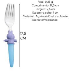 Jogo Talheres Infantil Coloridos Coelho Hercules Criança Hercules