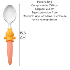 Jogo Talheres Infantil Coloridos Coelho Hercules Criança Hercules