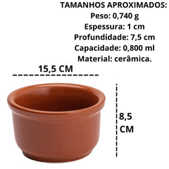 Cumbuca N°30 de Cerâmica Artesanal com 15,3 cm e 800 ml. Bela Porcelana