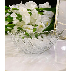 Centro De Mesa Folha Decorada Leaf Vidro 20cm Hotel Lyor