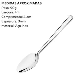 Colher de Mesa Mykonos de Aço Inox com 21 cm. Mykonos
