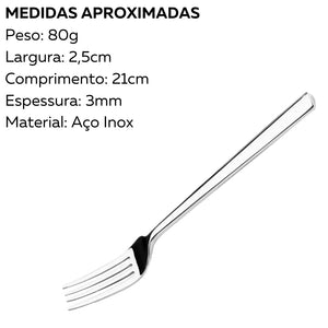 Garfo de Mesas Mykonos em Aço Inox com 21 cm Mykonos