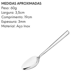 Colher de Sobremesa Mykonos em Aço Inox com 18,9 cm. Mykonos