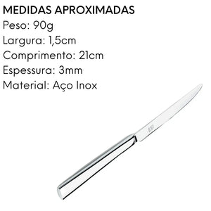 Faca de Sobremesa Mykonos em Aço Inox com 20,8 cm. Mykonos
