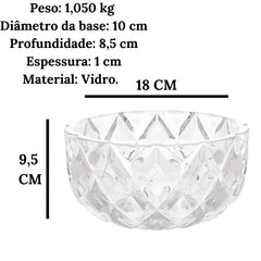 Centro De Mesa Deli Diamond Vidro Lyor