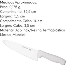 Faca Mundial Simples 8'' Mundial Hercules