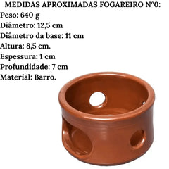 Fogareiro de Barro N° 0 com 12,5 cm. Motta