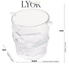 Balde Gelo Caveira Vidro 1L Lyor