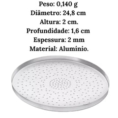 Forma Pizza Hotel Alumínio c/ Furos ABC