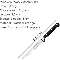 Faca Desossa 152mm Chef Kitchen Mundial Cabo Preto Hercules