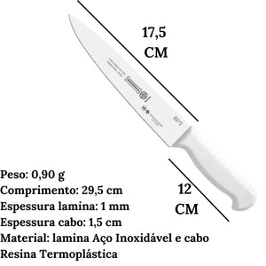 Faca Mundial 12'' Desossa Hercules Branca Hercules