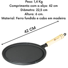 Bifeteira Lisa C/ Cabo Ferro Fundido Fs 15 Santana Santana