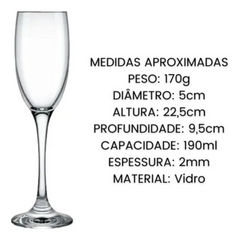 Taça Champagne 190ml Barone Restaurante Nadir