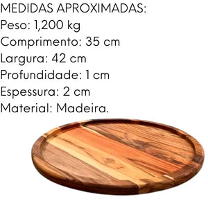 Tabua Suporte Madeira P/ Pizza A Gourmet